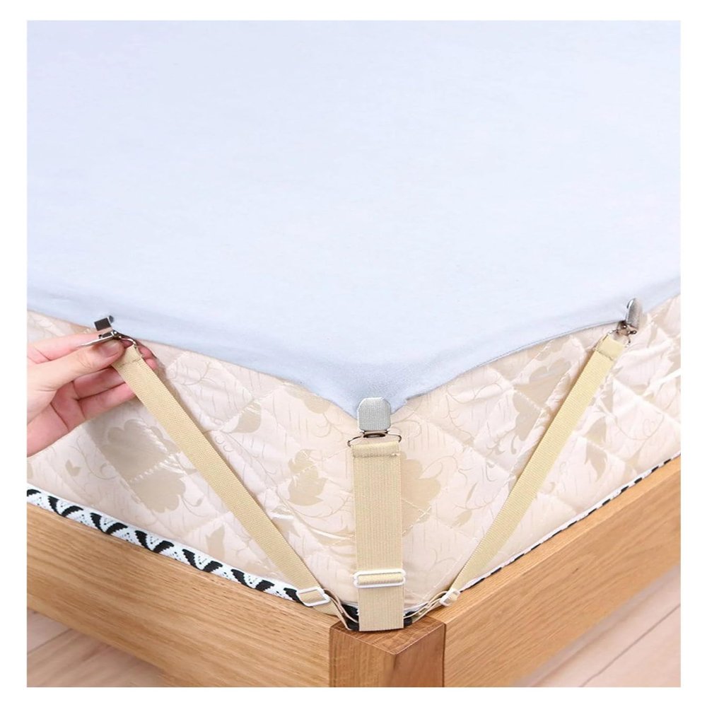 FGJHJTXHSG 4-Piece Triangular Bed Sheet Holders, Adjustable Suspenders, Mattress Grippers for Covers (Color 7)