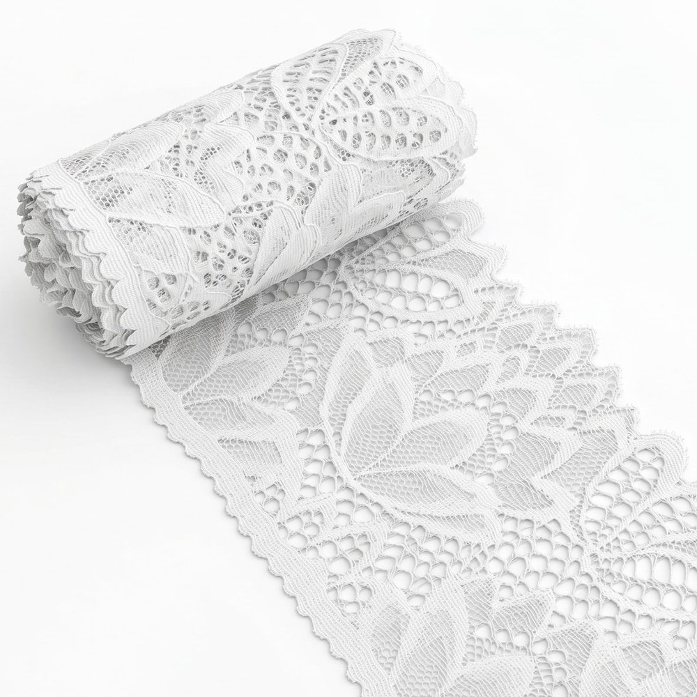 Cobee 10cm x 4.5m White Lotus Lace Ribbon