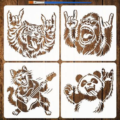 FINGERINSPIRE 4-Piece Painting Stencil Set