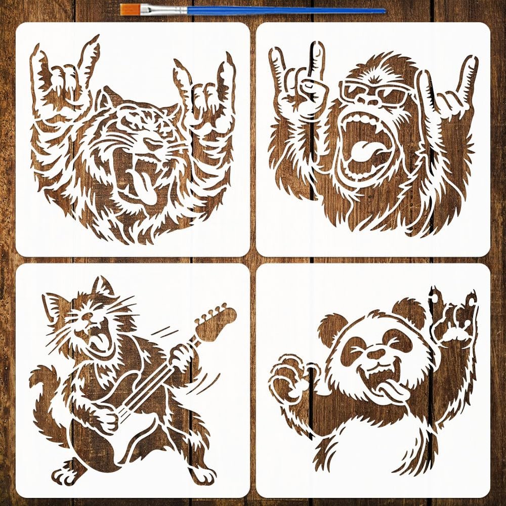 FINGERINSPIRE 4-Piece Painting Stencil Set