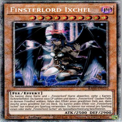 Darklord Ixchel - RA05-DE010 - Starlight Rare - German - 1st Edition - Yu-Gi-Oh! Rarity Collection 5 - with RC Field Center