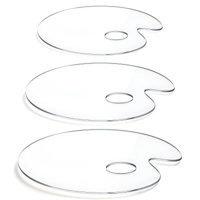 DOPENSPI 3-Piece Clear Acrylic Mixing Palette Set