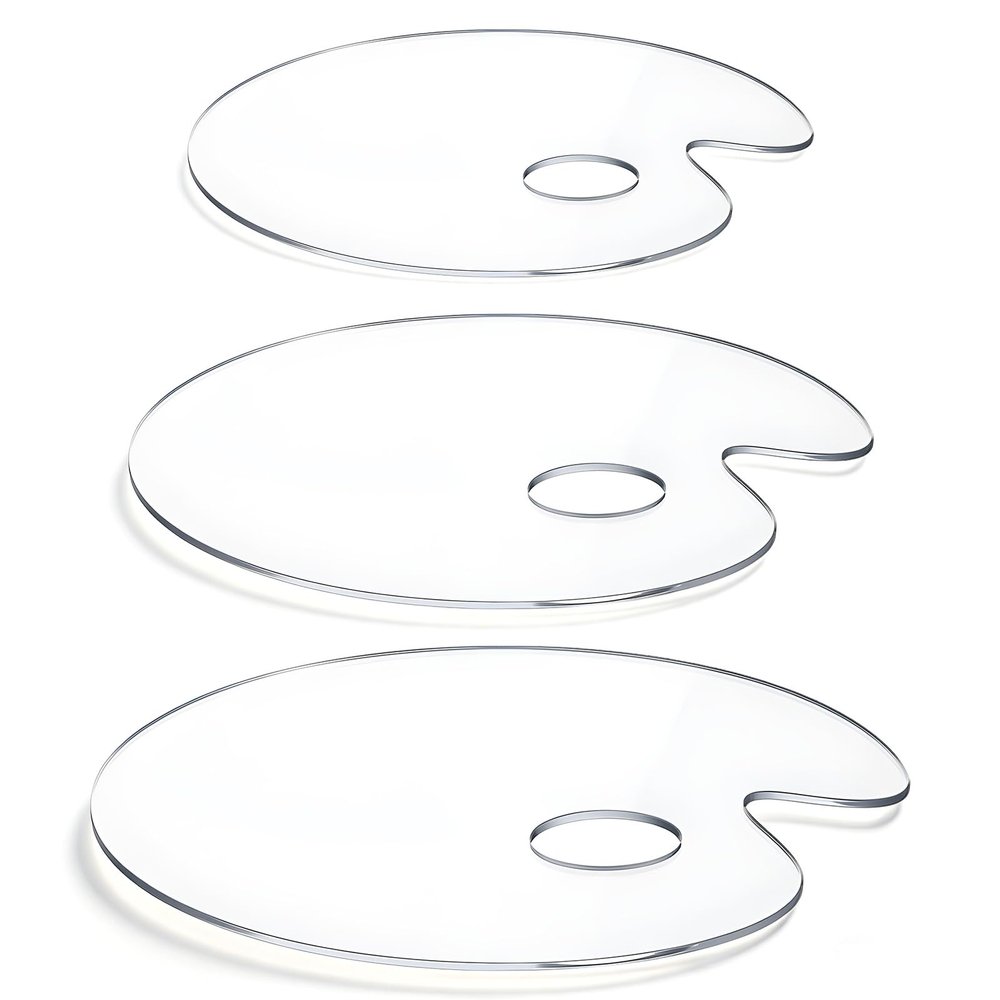 DOPENSPI 3-Piece Clear Acrylic Mixing Palette Set