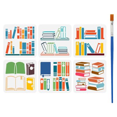 FINGERINSPIRE 6 Book Stencil Set with Brush 15x15cm