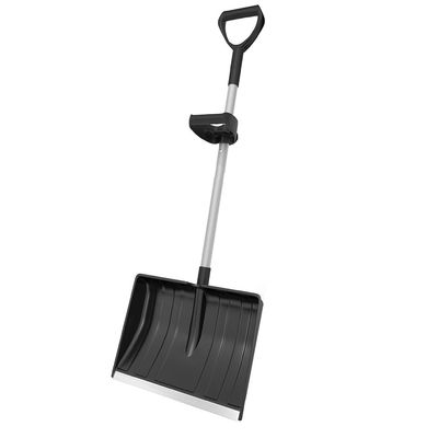 Hfgdnchva Aluminum-Strip Snow Plow with D-Handle for Driveways and Garages, Ergonomic Snow Pusher