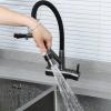 Stylish Black Copper Kitchen Faucet with Pull-Out Drinking Water Filter Tap view 4