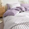 Covebett 4-Piece Duvet Cover Set, 135 x 200 cm, Purple Striped view 2