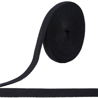 GORGECRAFT 11m Cotton Twill Tape 12mm Wide Black Herringbone