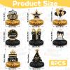 GEEHUA 8-Piece Birthday Table Decor Black Gold view 2