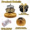 GEEHUA 8-Piece Birthday Table Decor Black Gold view 3
