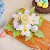 Easter Candle Wreath | Artificial Flower Farmhouse Egg Holiday Candle Rings view 2