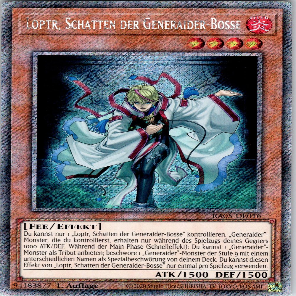 Loptr, Shadow of the Generaider Bosses - RA05-DE016 - Platinum Secret Rare - German - 1st Edition - Yu-Gi-Oh! Rarity Collection 5 - with RC Field Center