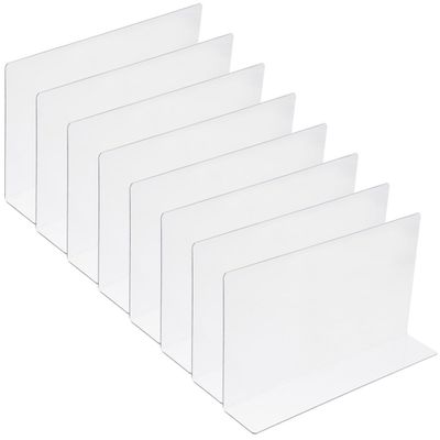 Healvian Transparent L-Shaped Shelf Dividers, 8-Piece PVC Set