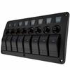Uonlytech 8-Switch Marine Combination Panel, ABS, DC 12/24V view 1