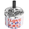 HOOWIFFY Polished Metal Ashtray, Sturdy Tinplate, Automatic Round Ashtray for Offices and Bars view 1