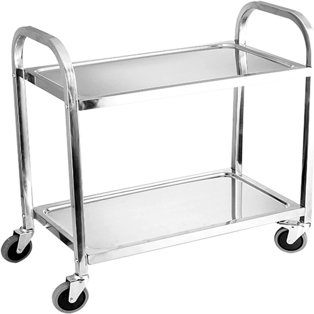 Removable Stainless Steel Cart with Locking Wheels for Kitchens, Hotels, and Restaurants