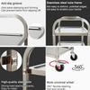 Removable Stainless Steel Cart with Locking Wheels for Kitchens, Hotels, and Restaurants view 4