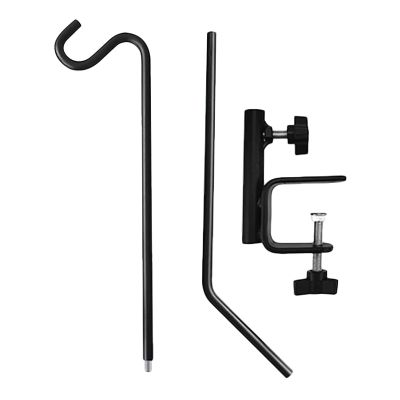 Sturdy Adjustable Outdoor Bird Feeder Hook, Black Iron
