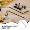Sturdy Adjustable Outdoor Bird Feeder Hook, Black Iron view 3