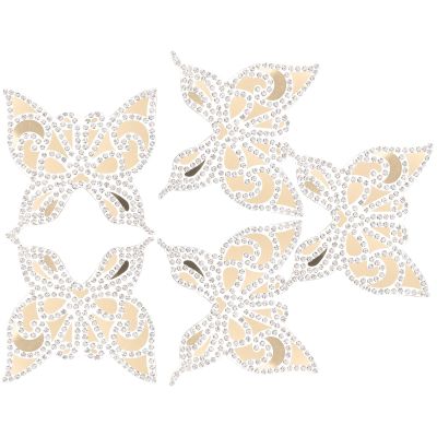 5 Pack Butterfly Rhinestone Iron-On Patches