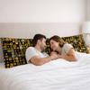 180 x 60 cm Long Velvet Pillowcase for Side Sleeper and Pregnancy Pillows, Yellow Geometric Print view 1