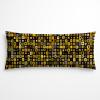 180 x 60 cm Long Velvet Pillowcase for Side Sleeper and Pregnancy Pillows, Yellow Geometric Print view 2