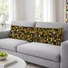 180 x 60 cm Long Velvet Pillowcase for Side Sleeper and Pregnancy Pillows, Yellow Geometric Print view 4