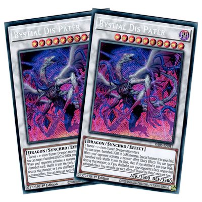 Bystial Dis Pater Savings Duo (2 Cards) - RA05-EN041 - Secret Rare - English - 1st Edition - Yu-Gi-Oh! Rarity Collection 5 - with RC Field Center