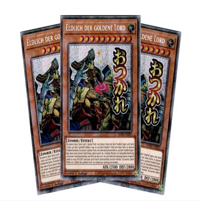 Eldlich the Golden Lord Playset (3 Cards) - RA05-DE097 - Starlight Rare - German - 1st Edition - Yu-Gi-Oh! Rarity Collection 5 - with RC Field Center