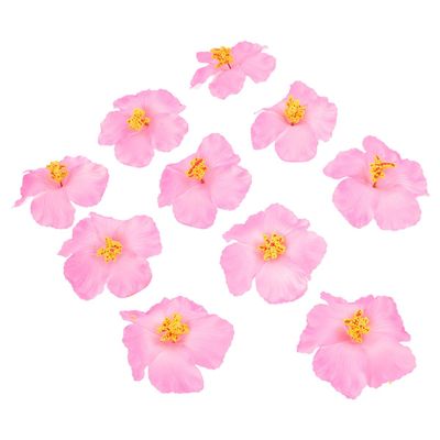 HOMOCONO Artificial Hibiscus Flowers - 10 Pack in Pink