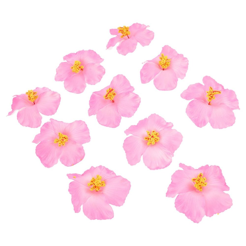 HOMOCONO Artificial Hibiscus Flowers - 10 Pack in Pink