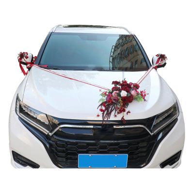 MISUVRSE 7-Piece Artificial Flower Set for Wedding Car Decoration