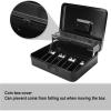 Large Metal Cash Box with Lock, Cash Organizer (Black) view 3