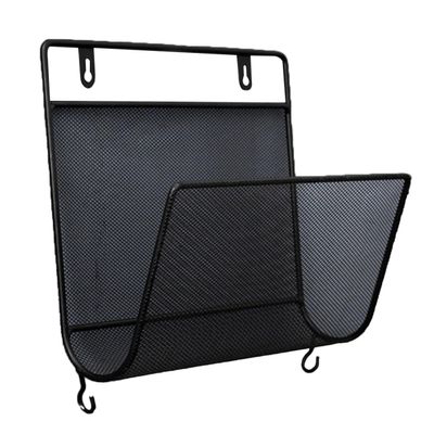 Happyyami Nordic Iron Wall-Mounted Book Rack with Hooks