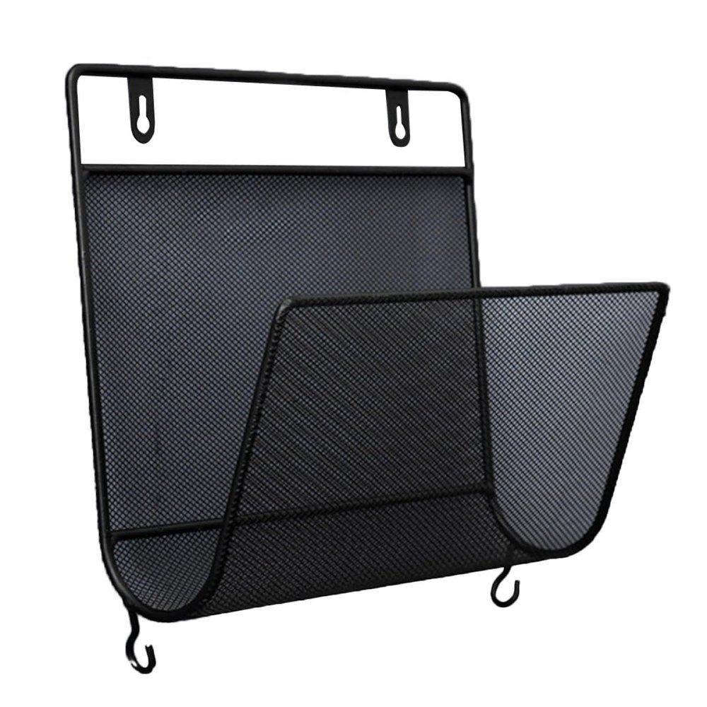 Happyyami Nordic Iron Wall-Mounted Book Rack with Hooks