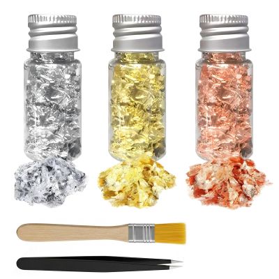 QAWSAF 3-Piece Gold Leaf Bottle Set