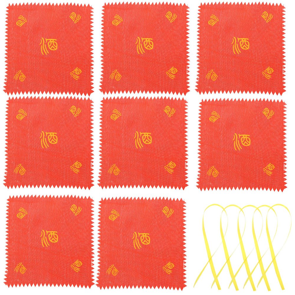 OFFIGAM 10-Piece Red Cloth Covers for Liquor and Wine Glasses, Vintage Style