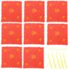 OFFIGAM 10-Piece Red Cloth Covers for Liquor and Wine Glasses, Vintage Style view 1
