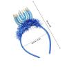 HAKIDZEL Chanukkah Blue Fabric and Plastic Headband view 2