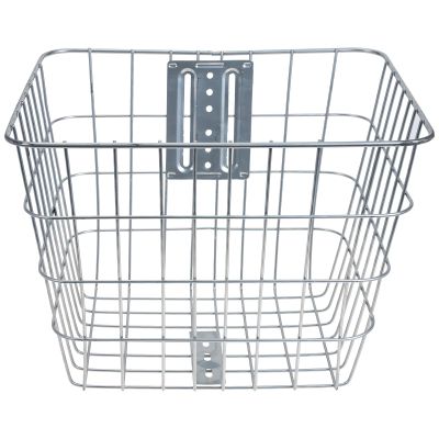 Silver Sturdy Front Bicycle Basket Made of Iron Wire