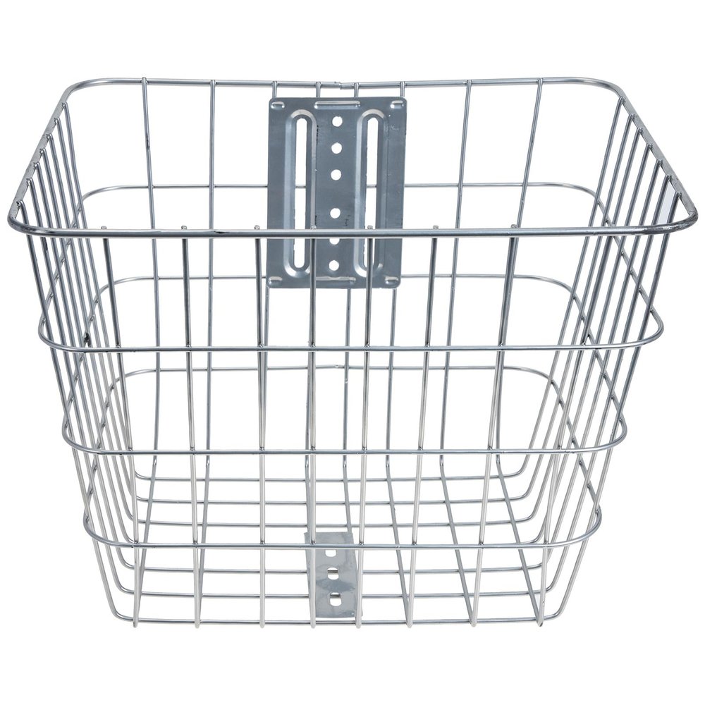 Silver Sturdy Front Bicycle Basket Made of Iron Wire