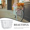 Silver Sturdy Front Bicycle Basket Made of Iron Wire view 3