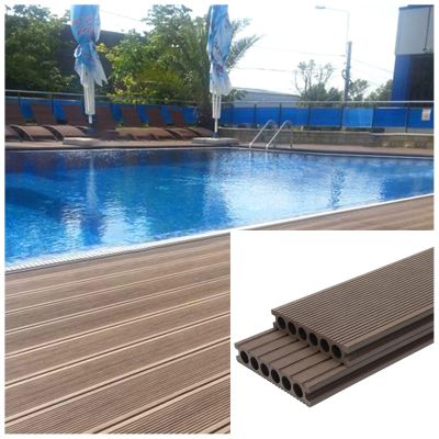Non-Slip Waterproof Pool Deck Tiles, Ribbed Flooring for Outdoor Terraces and Pool Areas