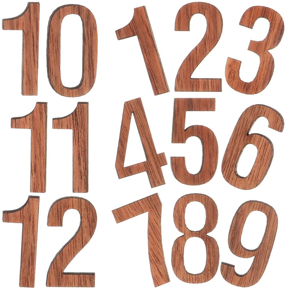 TIDTALEO 12-Piece DIY Clock Movement Replacement Set with Arabic Numerals and Black Walnut Wood Hands