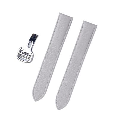 SiChouwz Replacement Watch Band, Compatible with Tank London, Genuine Leather, 17 mm, 18 mm, 19 mm, 20 mm, 22 mm (Milkshake White, 21)