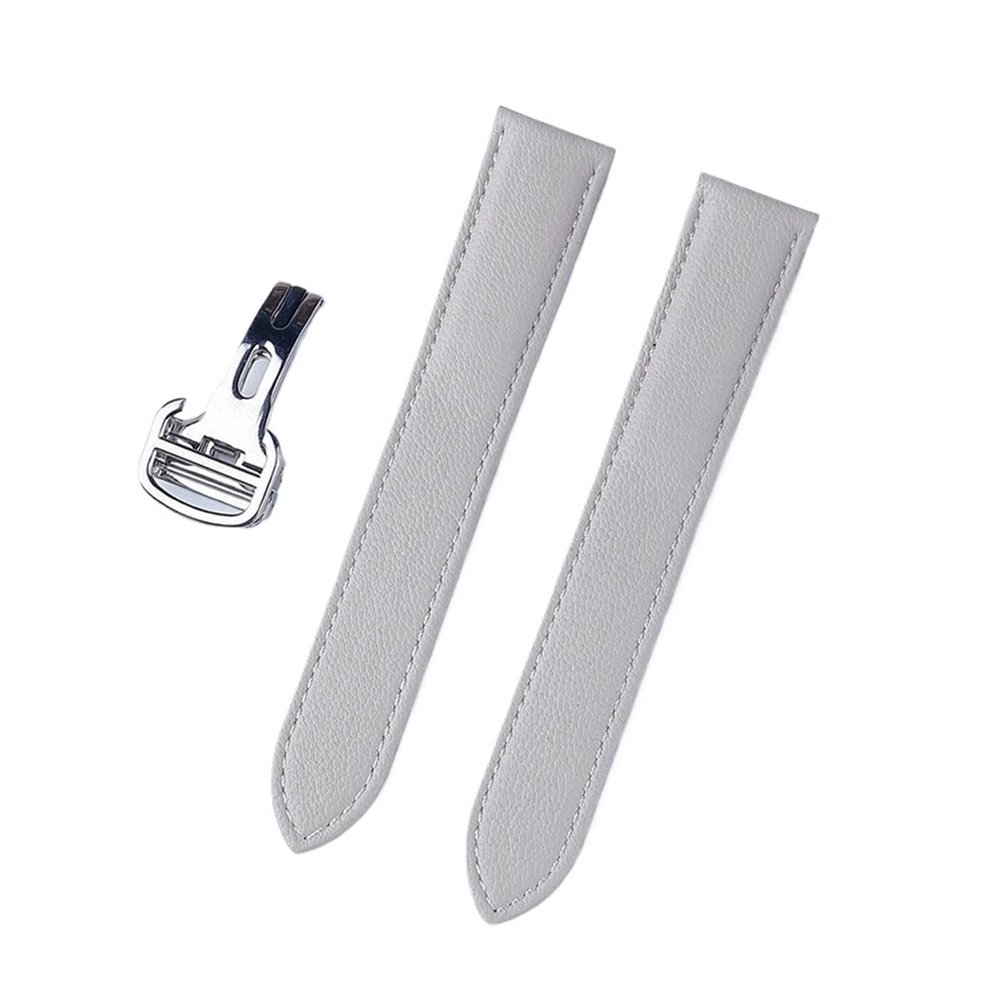 SiChouwz Replacement Watch Band, Compatible with Tank London, Genuine Leather, 17 mm, 18 mm, 19 mm, 20 mm, 22 mm (Milkshake White, 21)