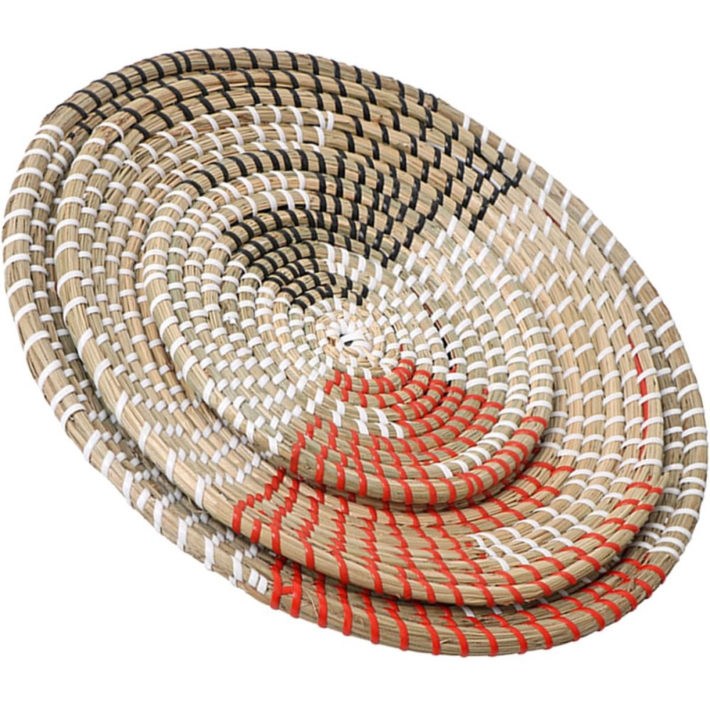 WATIIFUFU 3-Piece Nordic Synthetic Wall Decor, Decorative Woven Wall Baskets for Bedroom and Living Room
