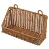 IWOWHERO Plastic Rattan Wall Basket, No-Drill, Compact, Khaki view 1