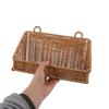 IWOWHERO Plastic Rattan Wall Basket, No-Drill, Compact, Khaki view 4