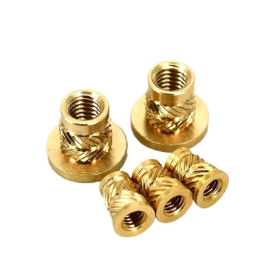Brass Heat-Set Insert, Knurled Flange, T-Type Nut, M2.5–M8 (M3 × L6.3 × OD4.6, 20 pcs)